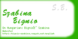 szabina bignio business card